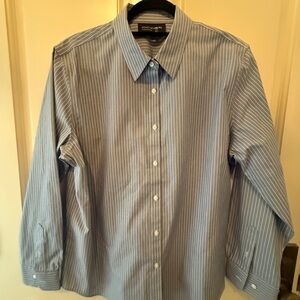 Jones New York Blue Striped Dress Shirt